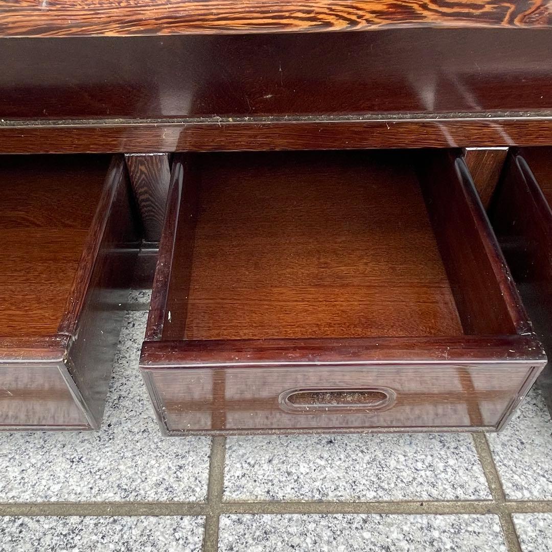 年代物　鉄刀木（タガヤサン）総無垢　関西火鉢　4尺　机　テーブル　和室　和風