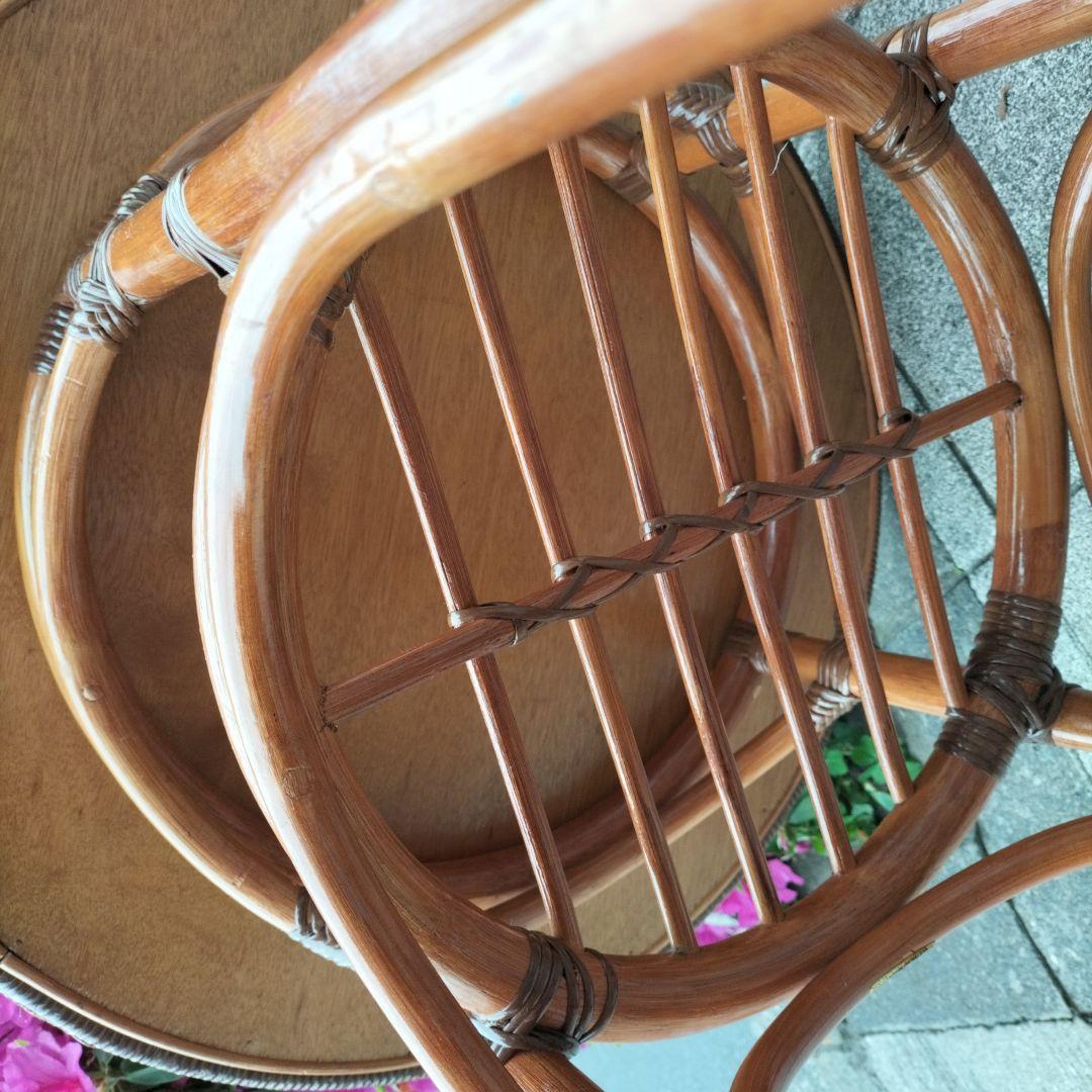 kazama/カザマ/ラタン/籐家具/テーブル/丸テーブル/ガラステーブル