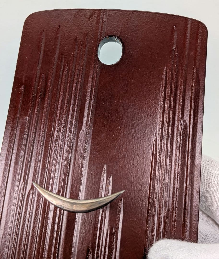 【塗・前端雅峯】【金具・蒼雲 作】 南鐐金具 扇子掛 共箱 純銀 茶道具 茶器