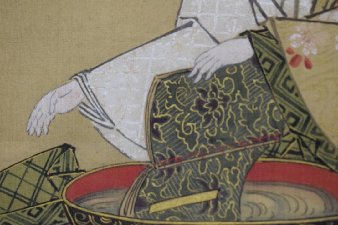 【真作】長谷川雪嶺/小野小町春秋山水図/三幅対/掛軸☆宝船☆Y-204　JM