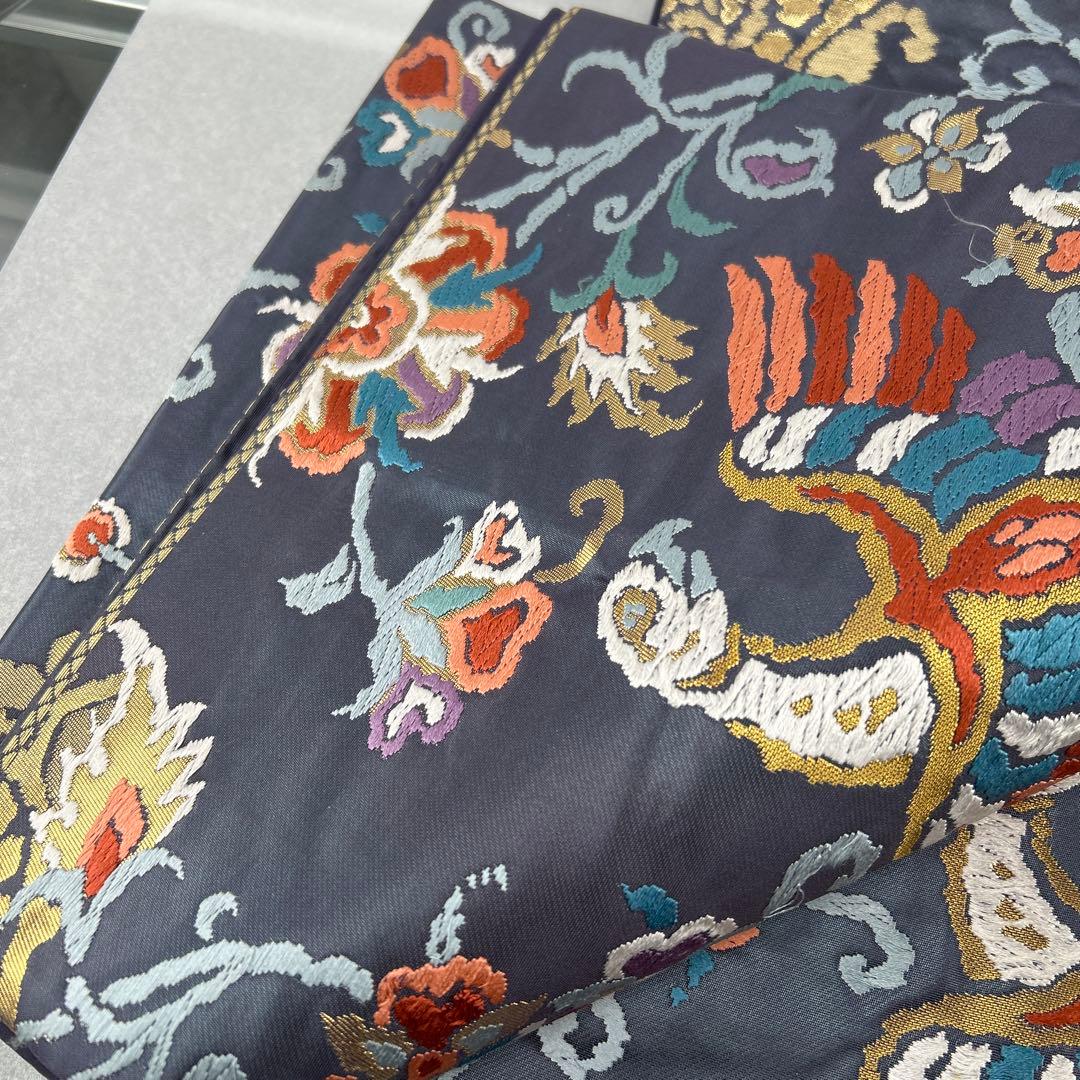 【ペルシャ　更紗文】高級絹製 袋帯 鳳凰と花柄0123