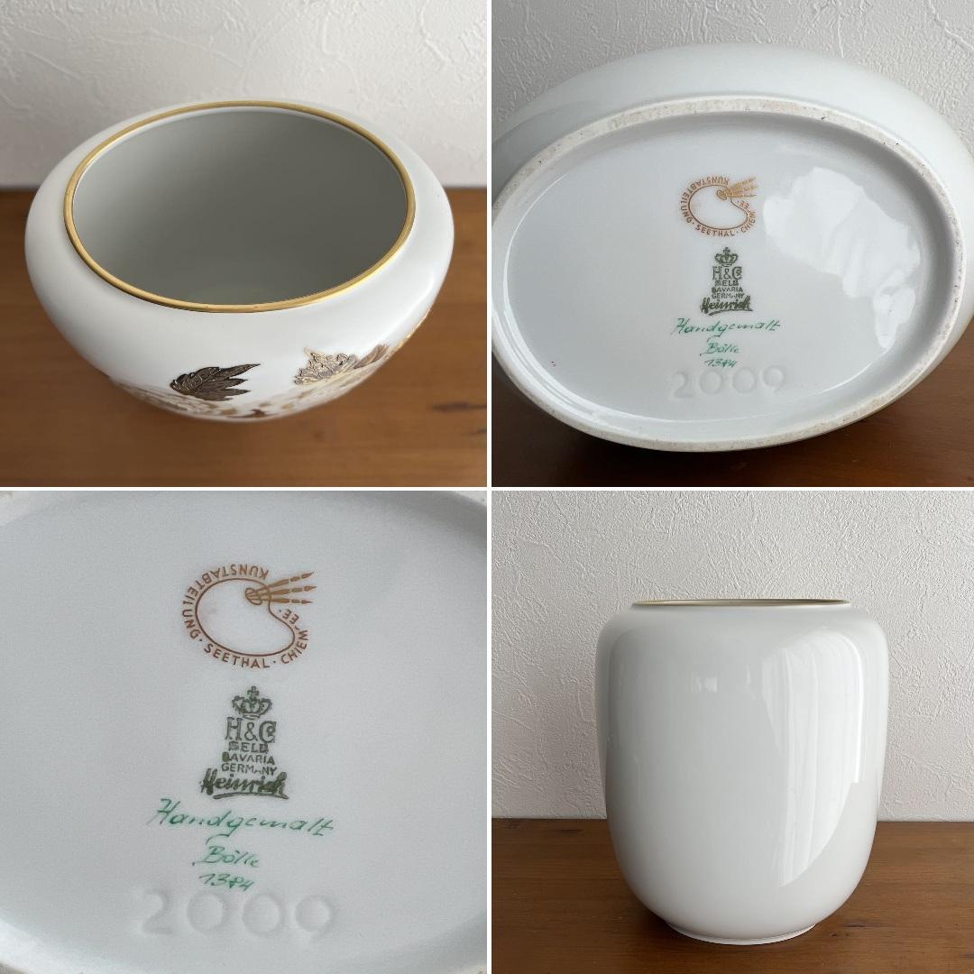 k215r124 ドイツ製 Heinrich&Co 金彩 バラの花瓶 ババリア