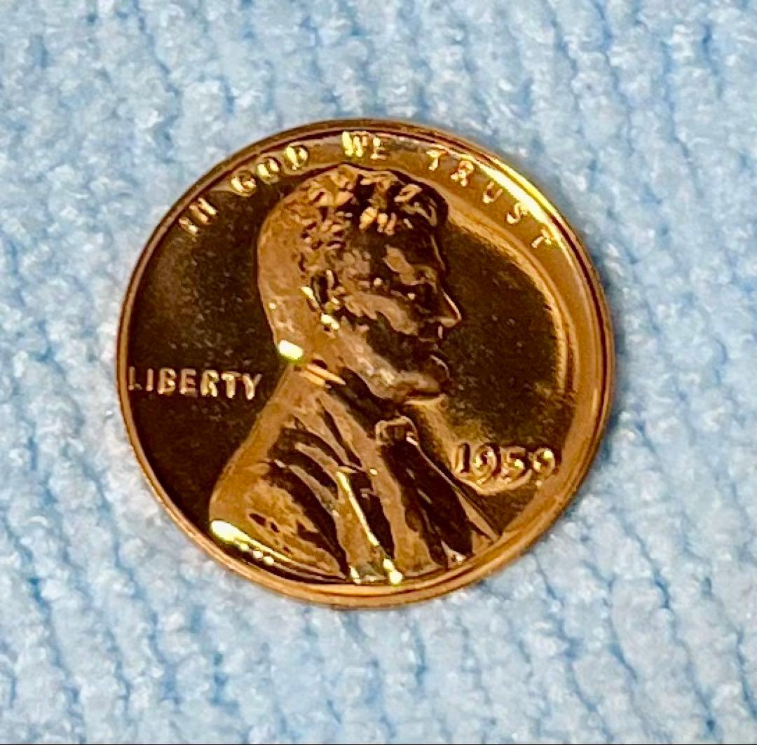 C179　1959年 ペニー銅貨プルーフ リンカーン アメリカ
