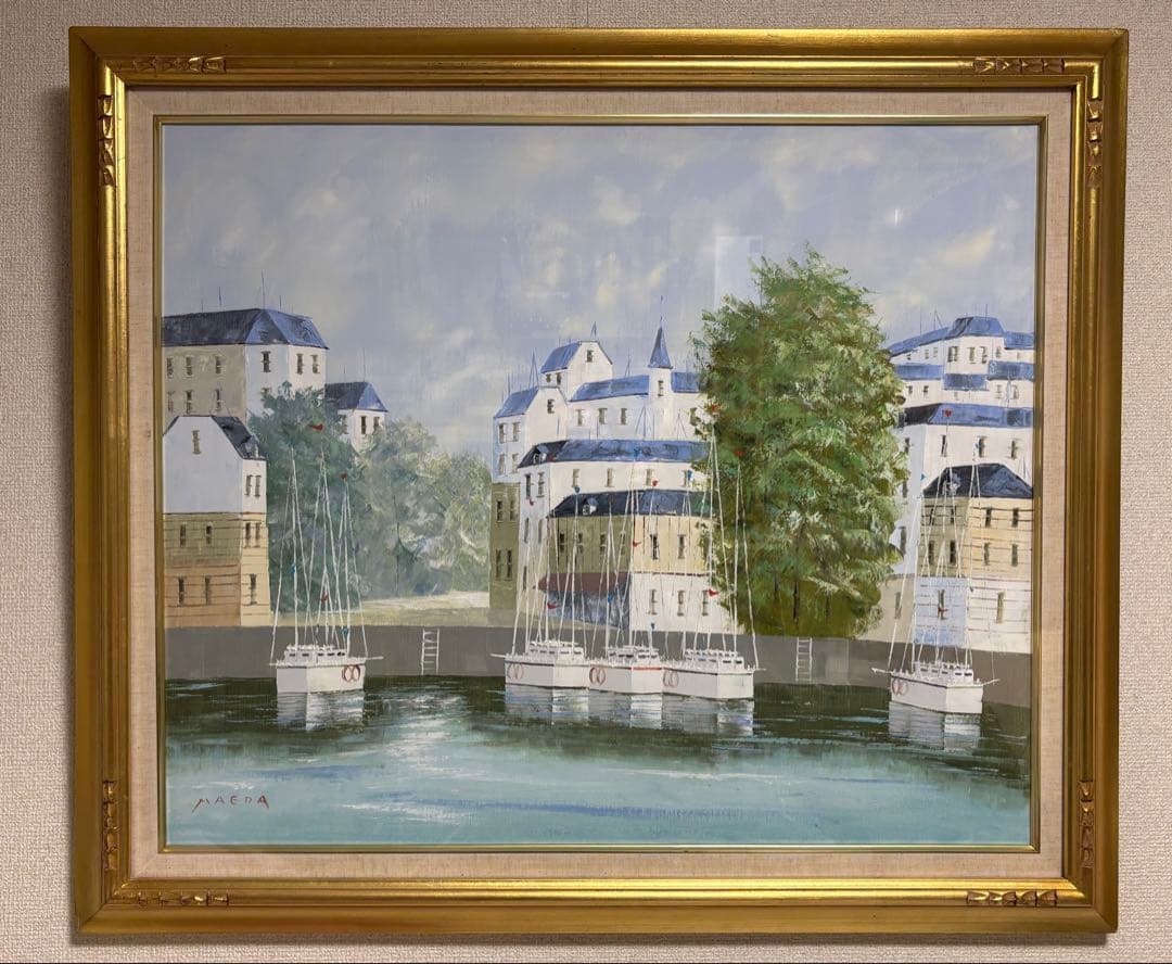 前田忠雄　河畔の風景　F20