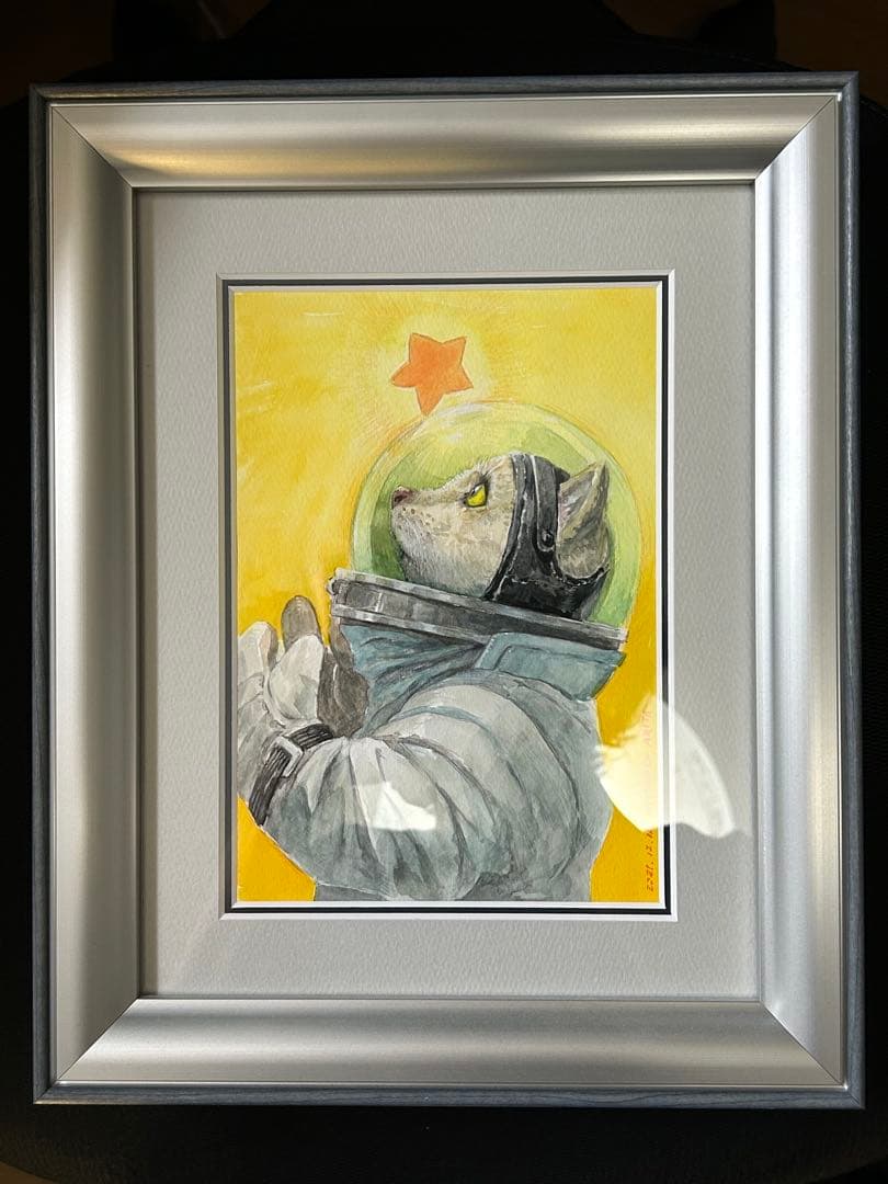 原画『Star Cat』有田満弘 さんデザイン 額装済