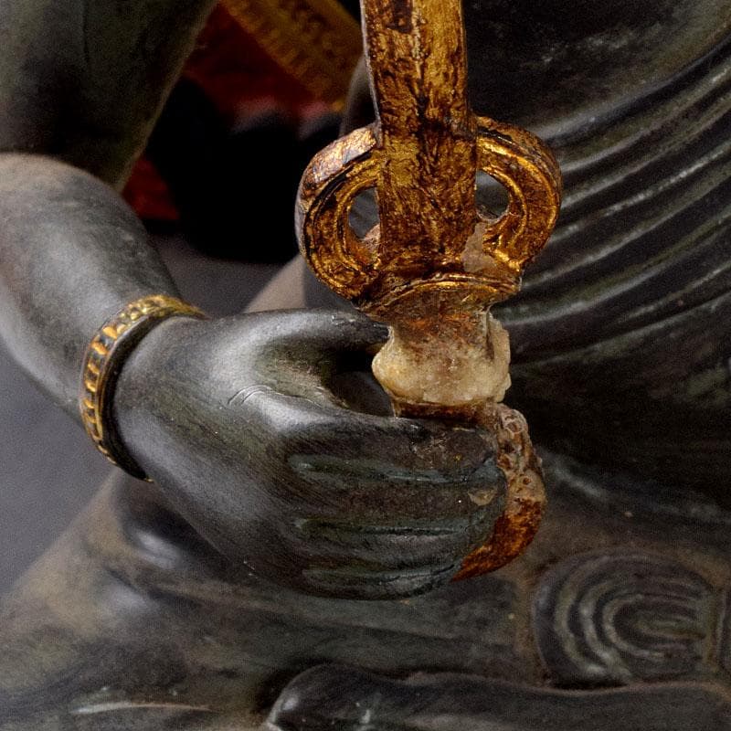 仏教美術　樹脂製　彩色　不動明王坐像　仏像　M　8680