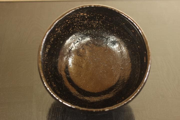茶道具　楽吉左衛門　慶入　黒茶碗／楽吉左衛門　十二代　弘入極め　共箱・仕覆付き