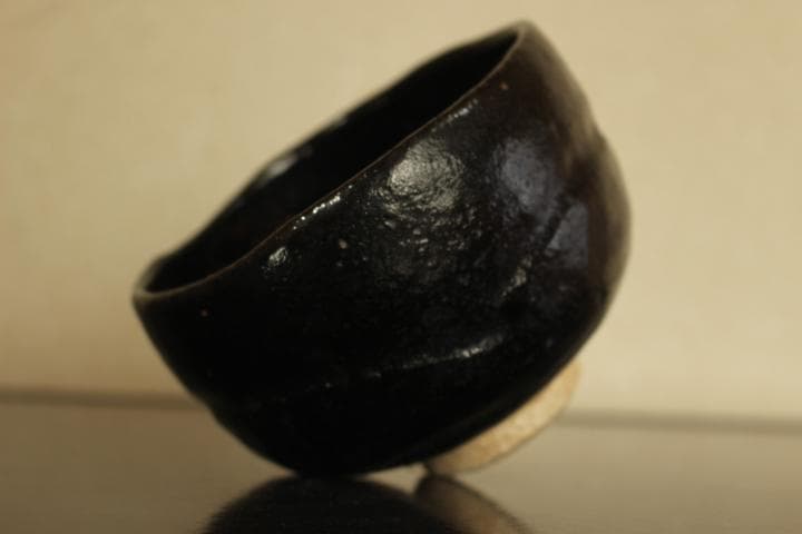 茶道具　楽吉左衛門　慶入　黒茶碗／楽吉左衛門　十二代　弘入極め　共箱・仕覆付き