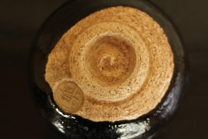 茶道具　楽吉左衛門　慶入　黒茶碗／楽吉左衛門　十二代　弘入極め　共箱・仕覆付き