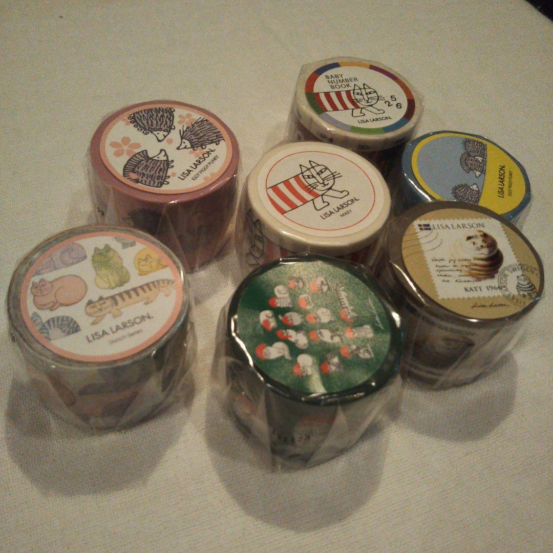 リサ・ラーソン マスキングテープ 太幅 ７個 新品未開封 マイキー白 ハリネズミ