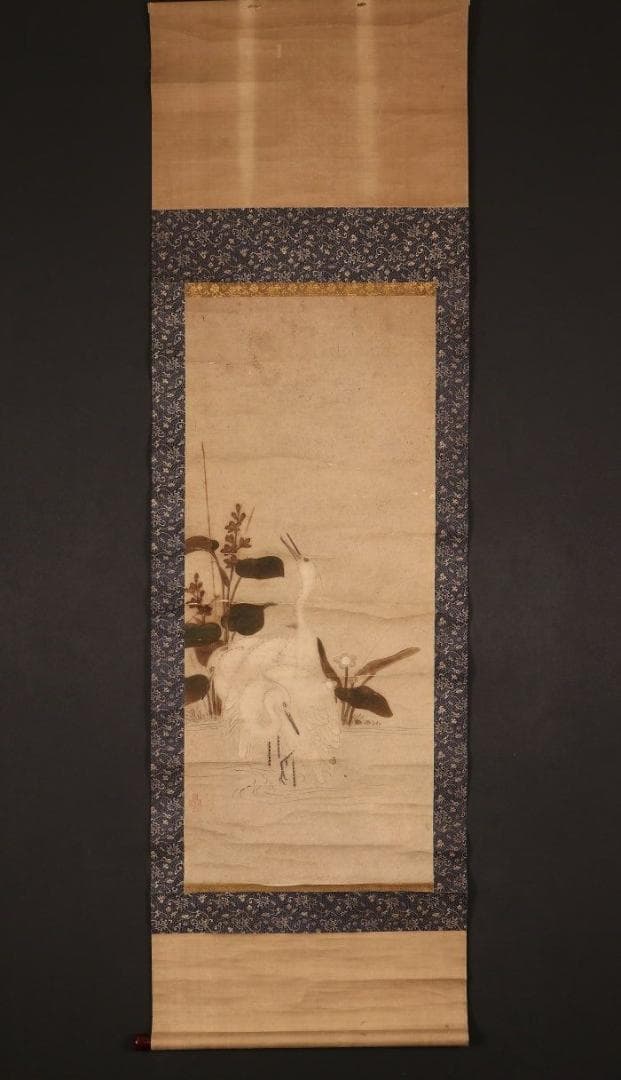 【名品】★狩野永徳 『蓮華白鷺図』 検） 狩野尚信 狩野探幽 豊臣秀吉 織田信長