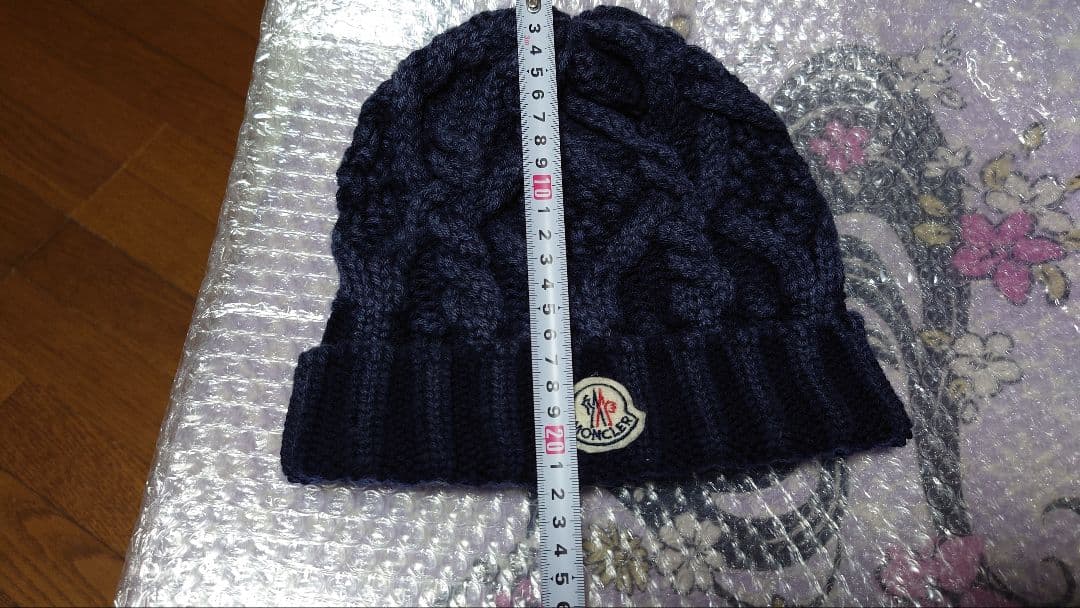 モンクレール ニット帽 ネイビー