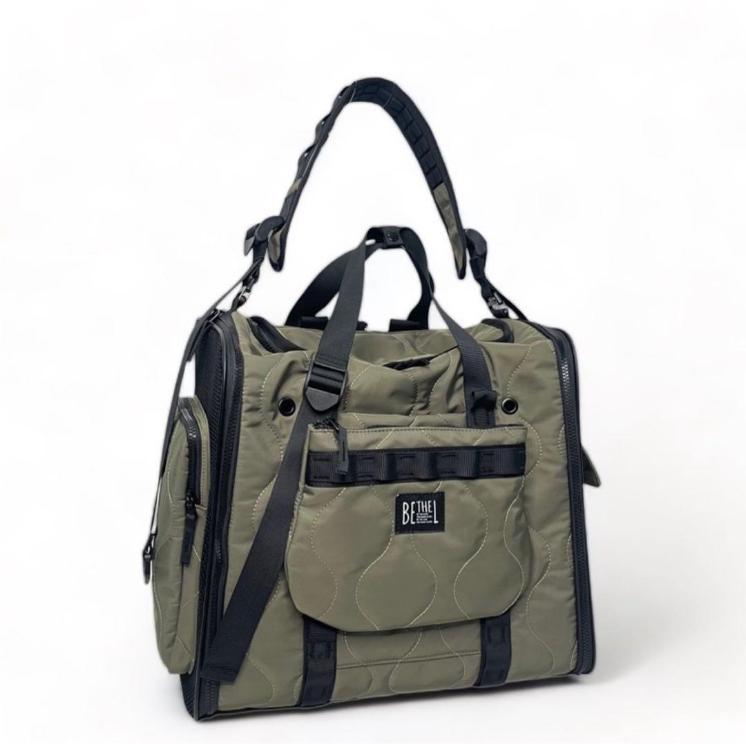 完売品BE THE LABEL 犬用キャリーバッグ オリーブグリーン