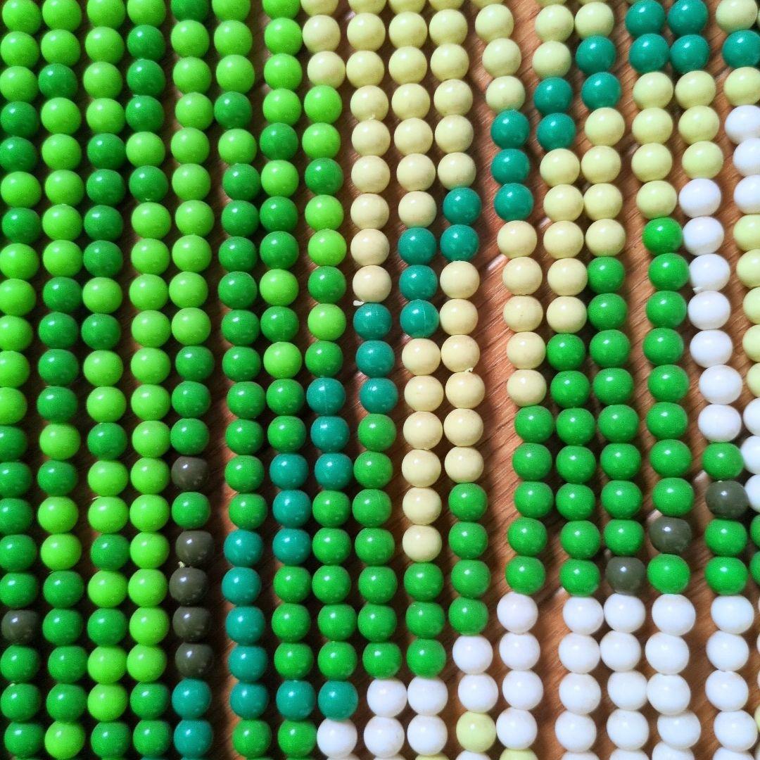 昭和レトロ 珠のれん 珠暖簾 花柄 のれん ハンドメイド レトロポップ 玉のれん