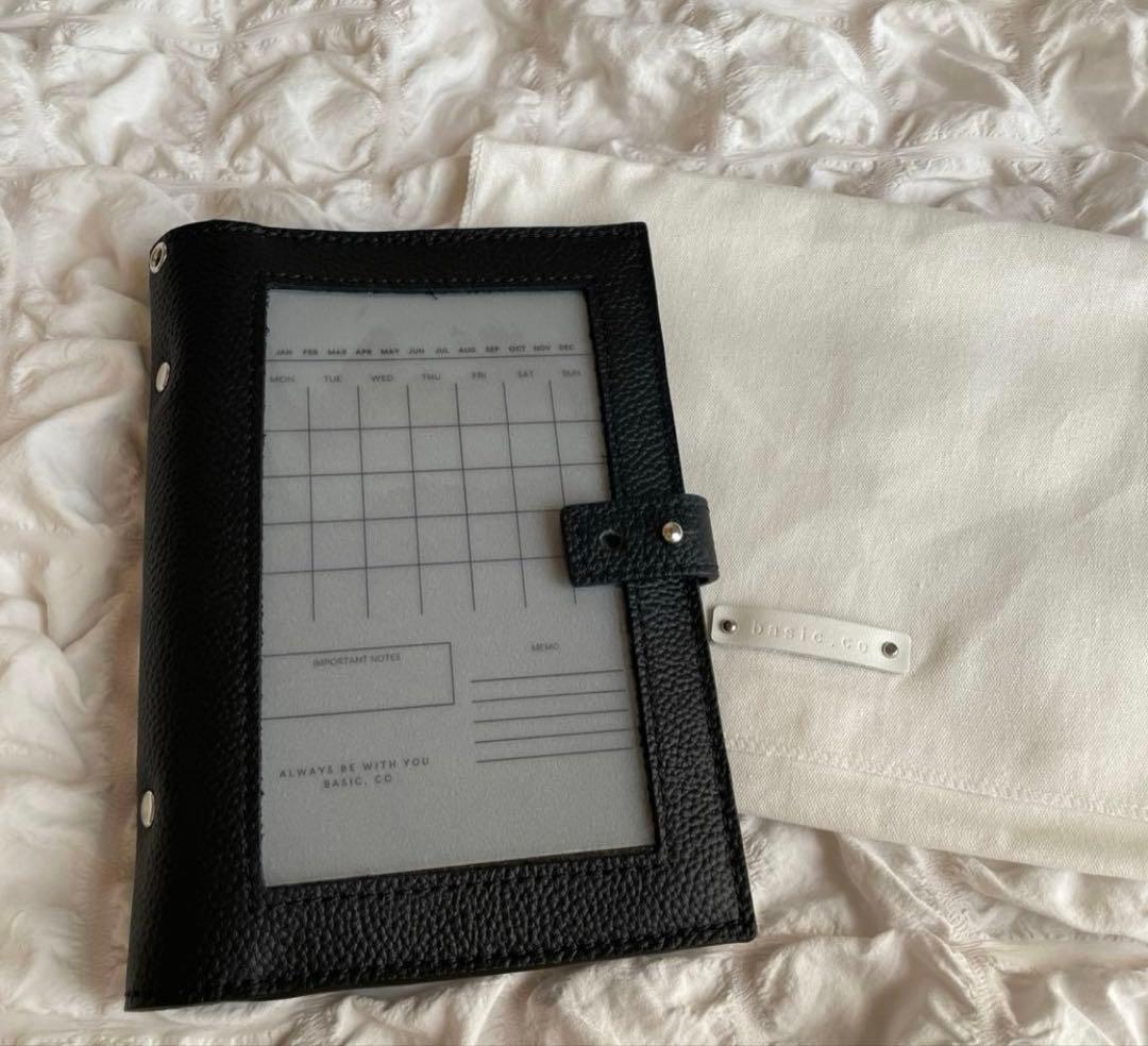 1点のみ 韓国 バインダー ブラック リフィル レザー 牛革 現金 貯蓄