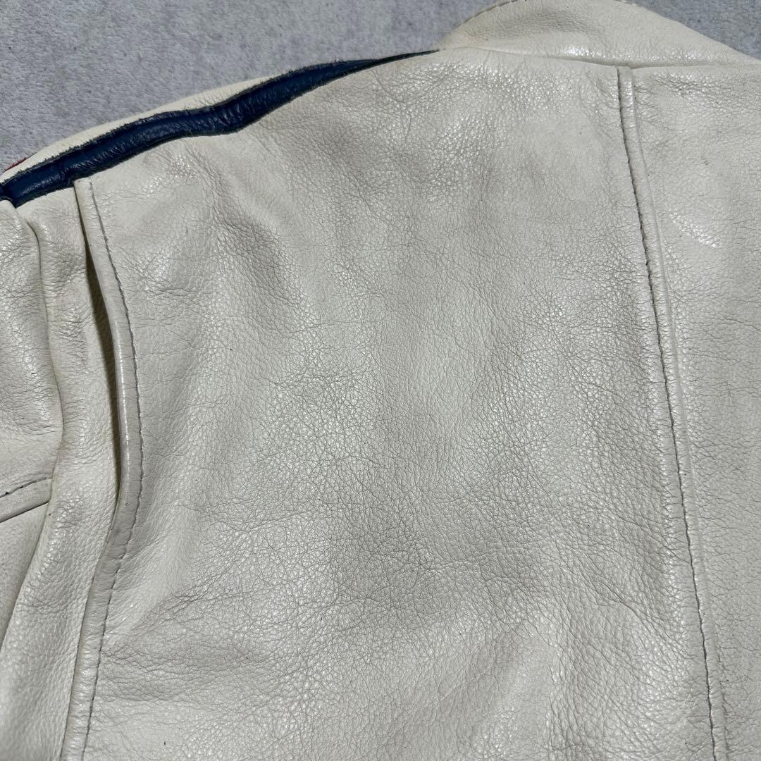 メンズL✨　クラシックレーサー　Schott　シングルライダース　牛革　ホワイト