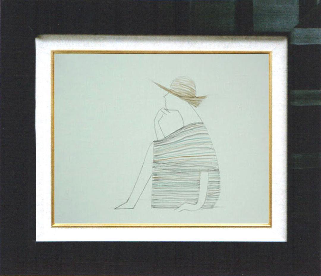 油絵 菅家令子 絵 絵画 インテリア 額付(黒) F4-071812 人物 女性