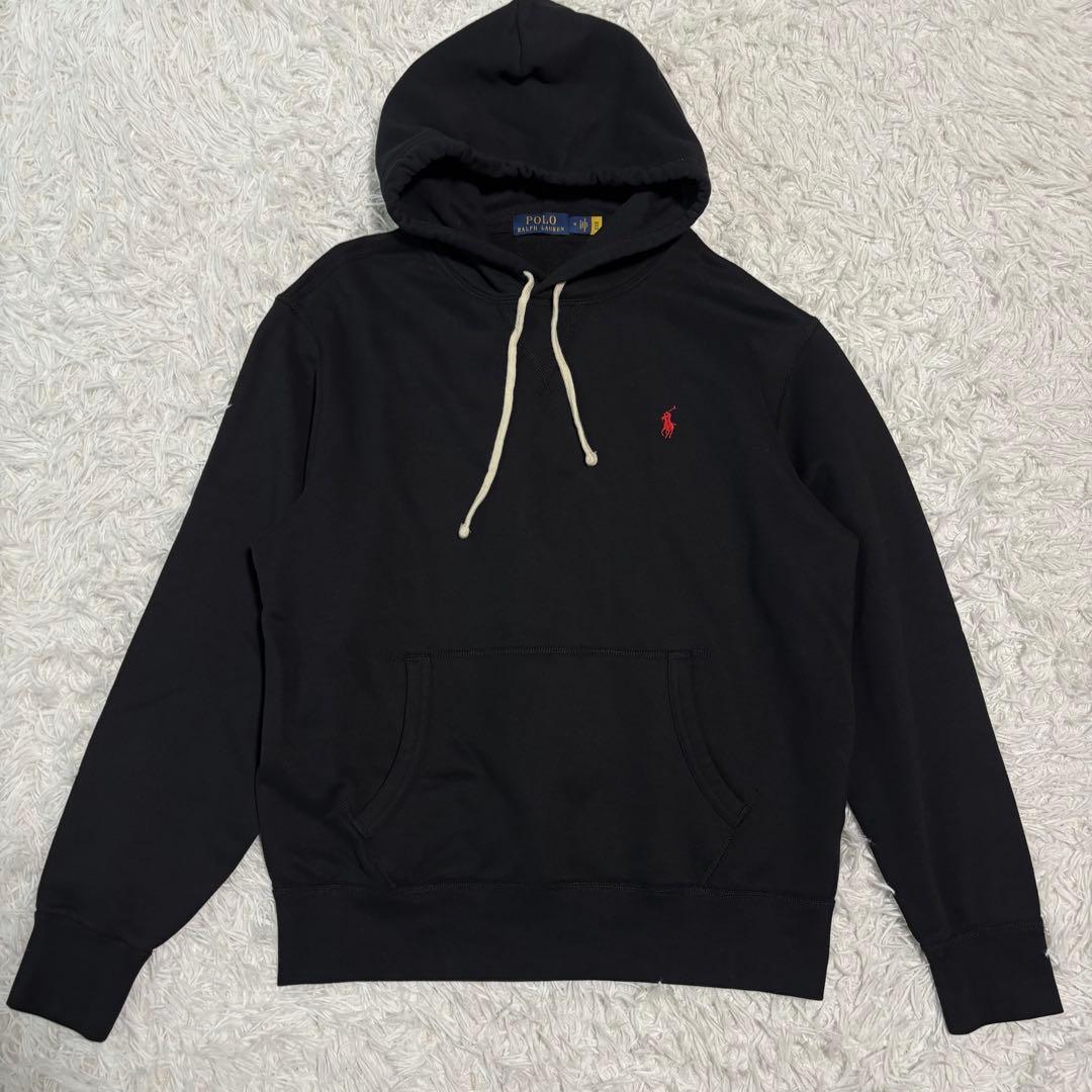 ✨極美品/21AW✨ポロラルフローレン パーカー プルオーバー ポニー 刺繍 黒
