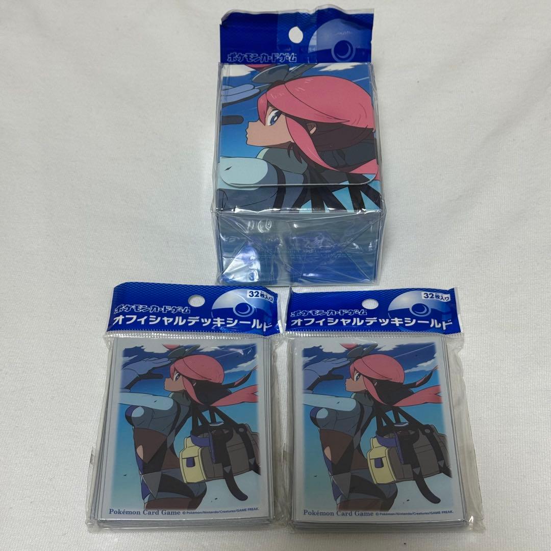 フウロ デッキシールド32枚入×2＋デッキケース 3点セット ポケカ