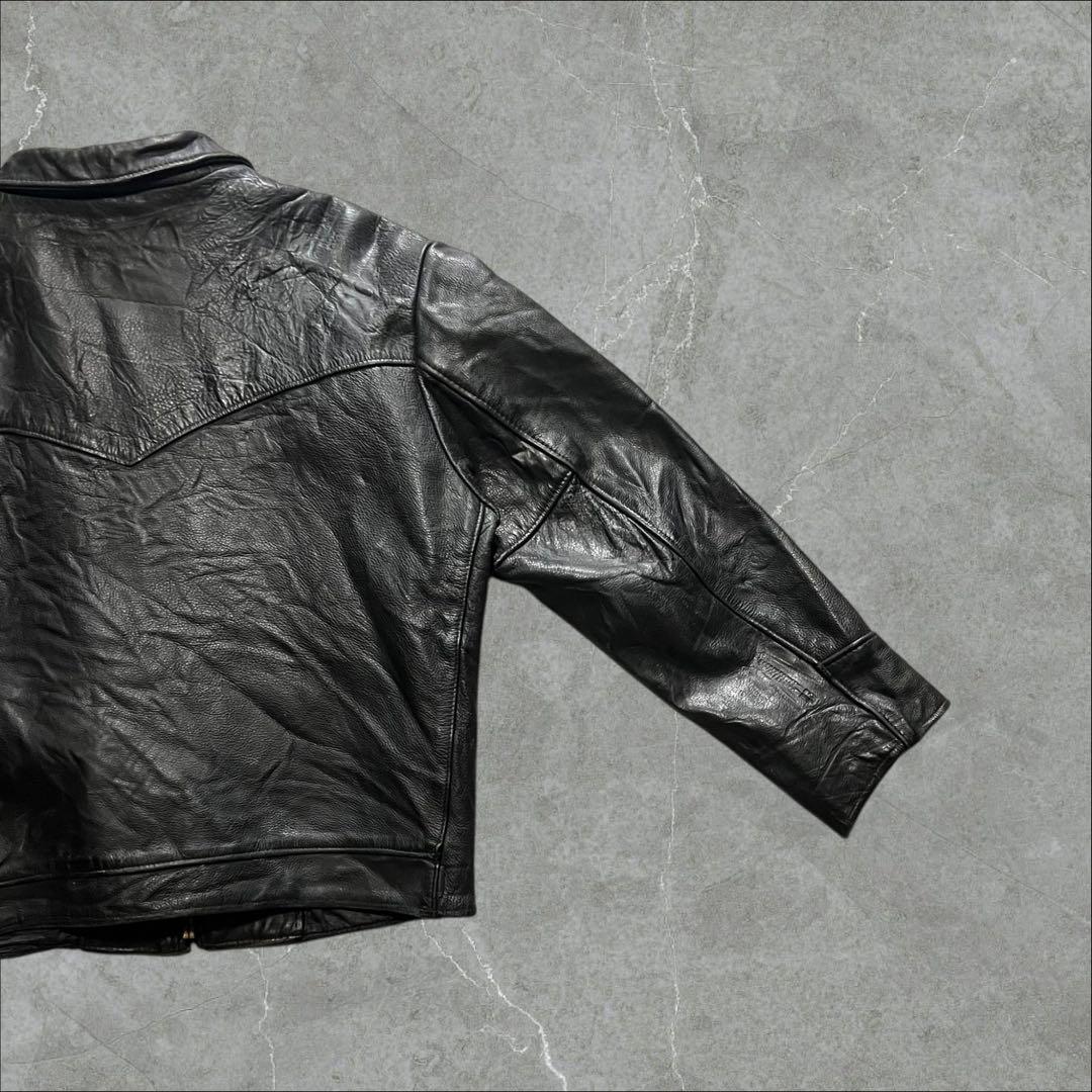 Schott USA製52TALON襟付きシングルライダースジャケット古着XL