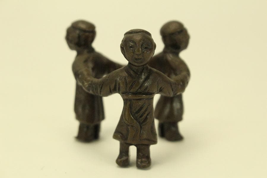 茶道具 唐金 浄益 建水 三唐子 蓋置 二個(BB479)