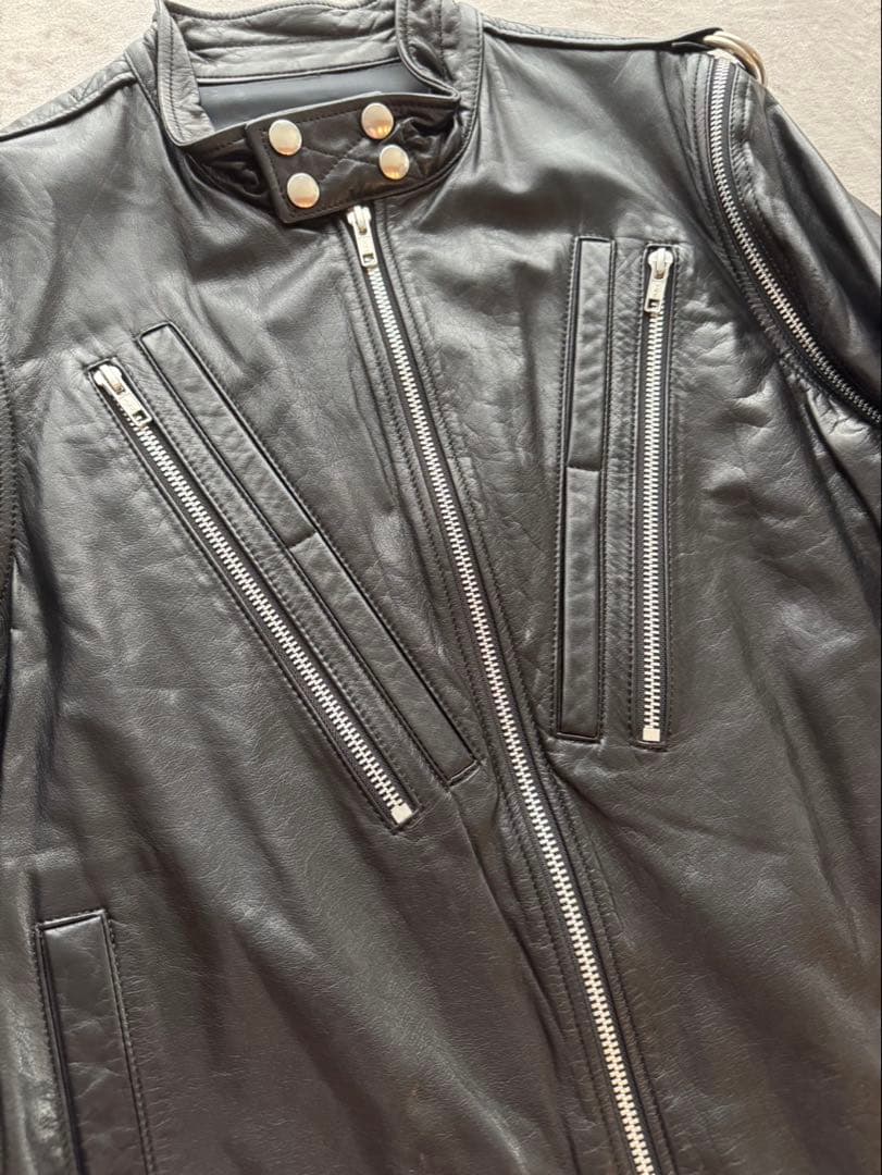 希少 UNDERCOVER 07AW 逆ハの字レザーライダース
