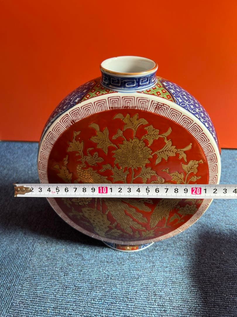 876   染錦壺　鳳凰図絵　時代物　工芸品