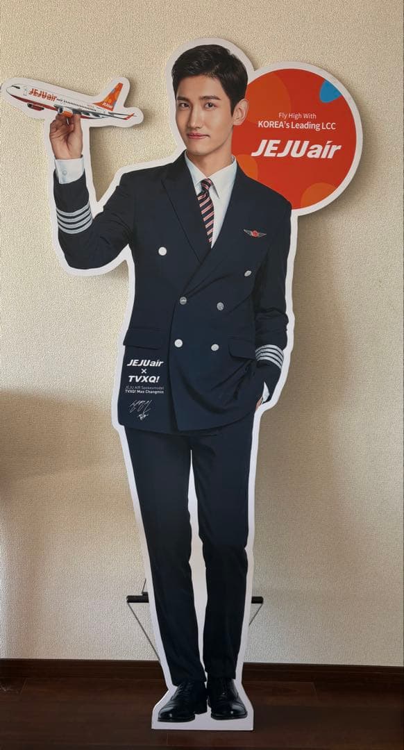 公式　チェジュ航空　東方神起　TVXQ! チャンミン　等身大パネル　スタンド