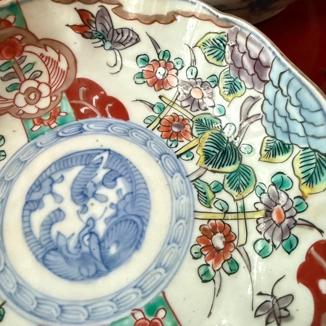 2152様感謝‼️いいとこどり‼️Dragon❌あじさい桐に蝶菊　七寸皿＆膾皿の2客