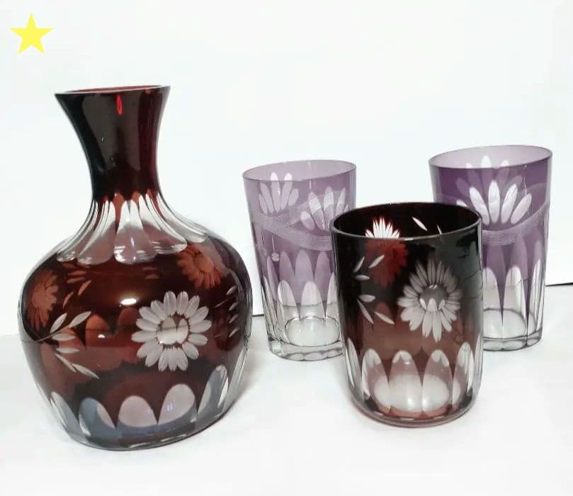 昭和レトロ 切子 グラス 水差し アンティーク コップ ヴィンテージ