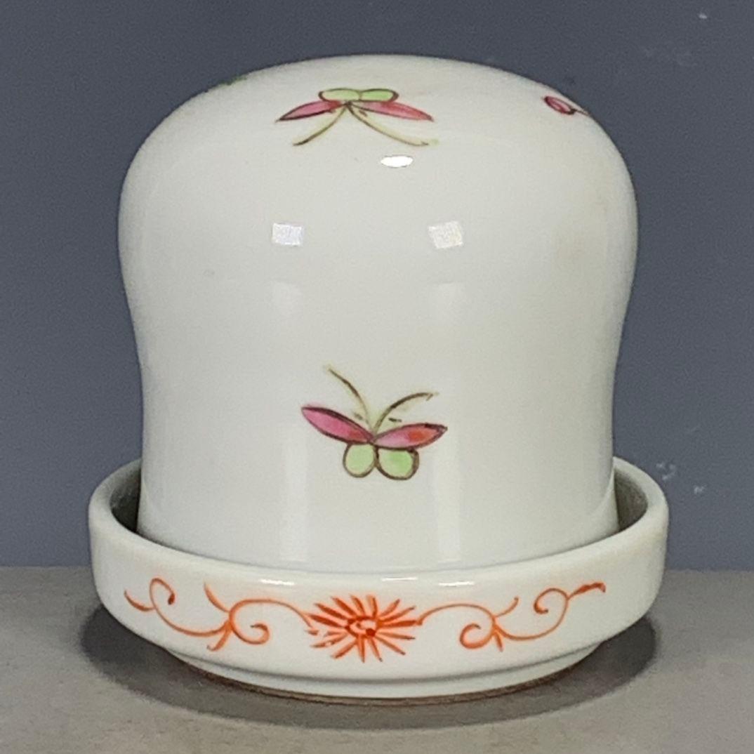 パステル花卉花鳥蓋猪口サイコロ猪口  景徳鎮 陶磁器 装飾品 現代工芸品 置物