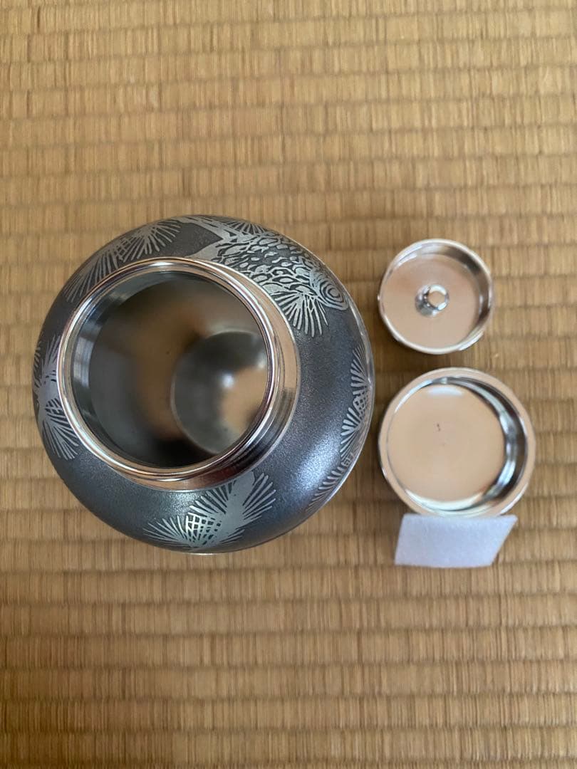 錫製　茶壺　錫半　上錫