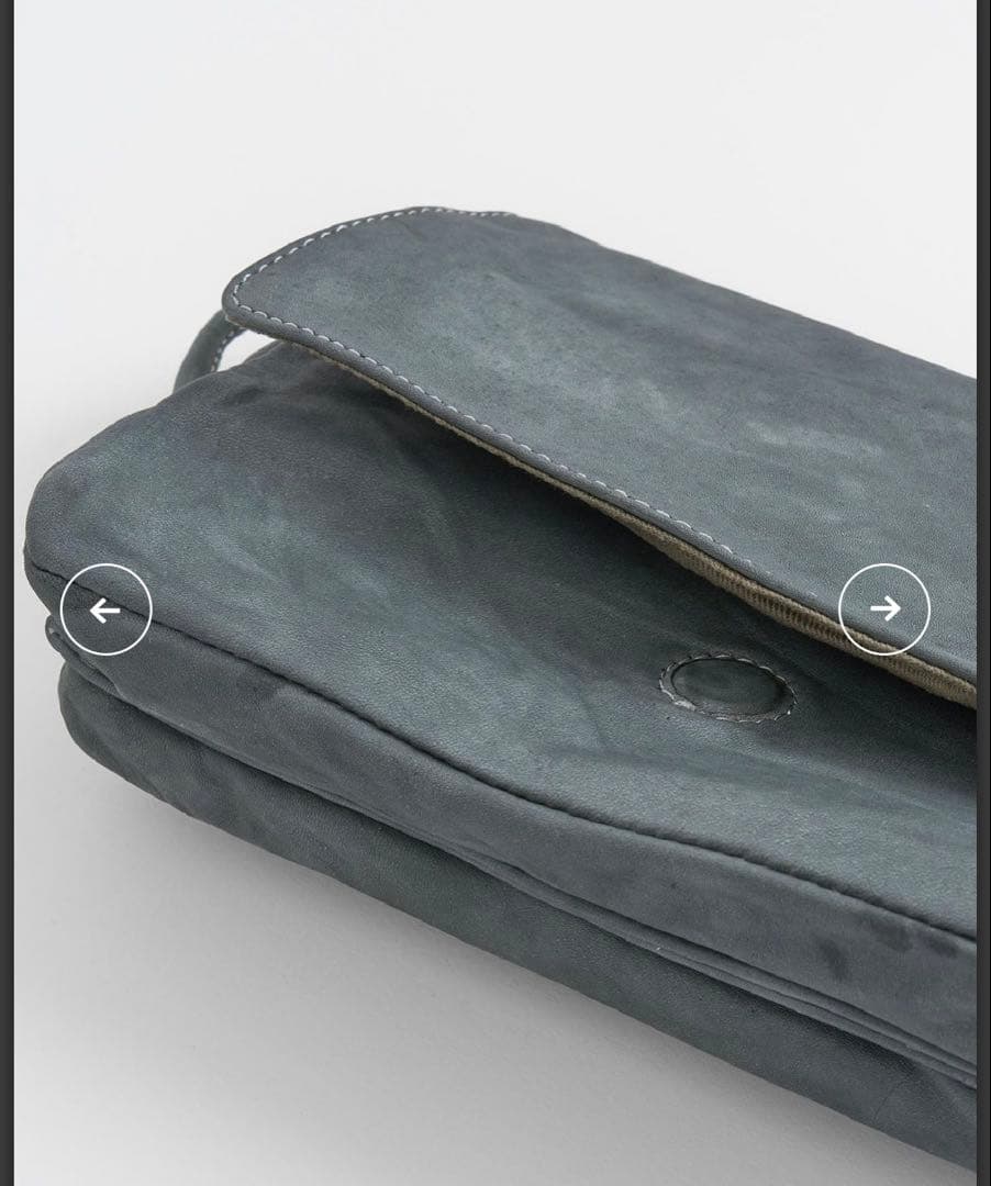 パドカレ　ハンドムラ染めレザーポーチバッグ