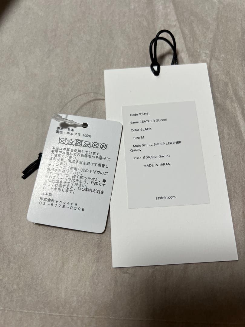 小物 ssstein Leather Glove BLACK (st.1181) M