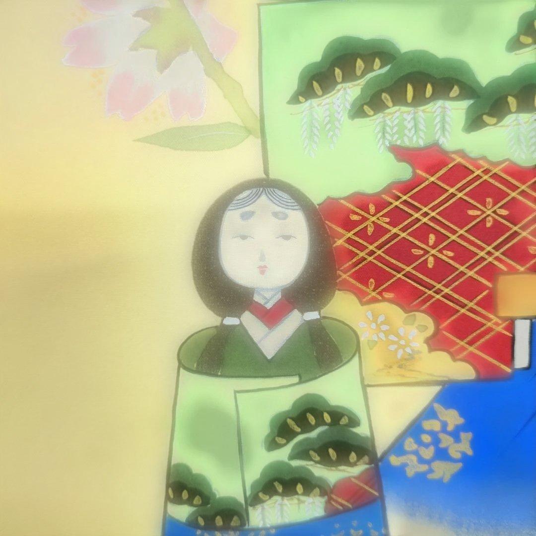 掛け軸　ひな祭り　お雛様　掛軸　立雛　雛道具　木箱入　桃の節句