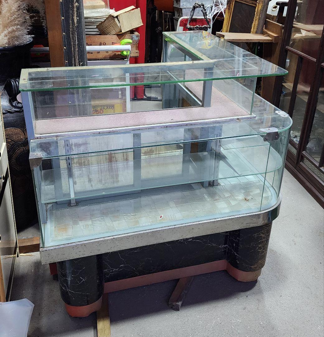 ショーケース　L字　Ｒガラス　タバコ屋ガラスケース