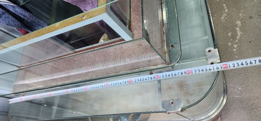 ショーケース　L字　Ｒガラス　タバコ屋ガラスケース