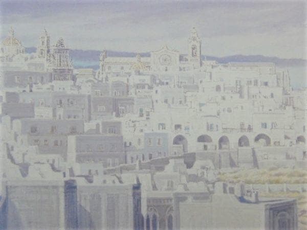 松浦安弘、『二つの大聖堂（オストゥーニ）』、希少画集より、状態良好