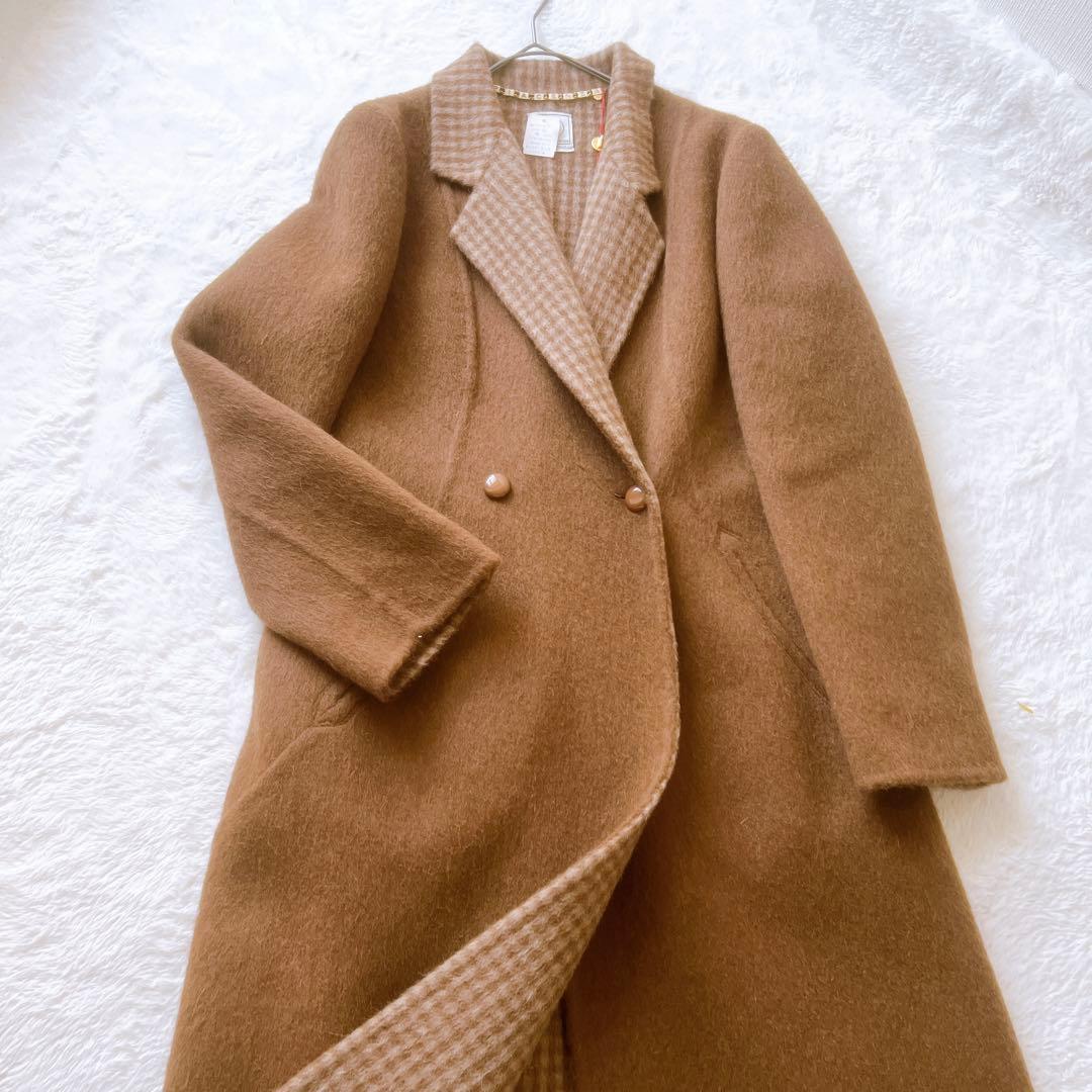 PIACENZA ピアチェンツァアルパカ　 Ａライン　ロングコート キャメル色
