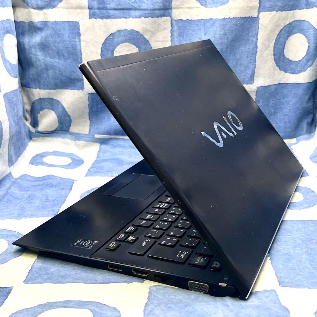 軽くて人気VAIO♡快速SSD240G☆大人な黒ノートPC♪カメラ付！Win11