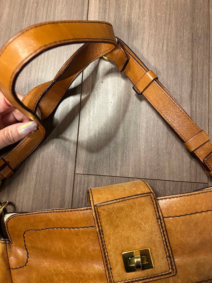 Chloe キャメル　ヴィンテージ　レザーショルダーバッグ
