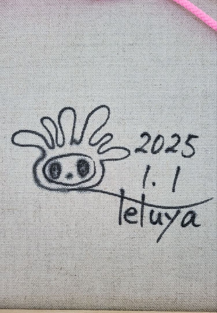 ★鈴木哲也★S4(333×333mm)アクリル原画1点物★送料無料#128