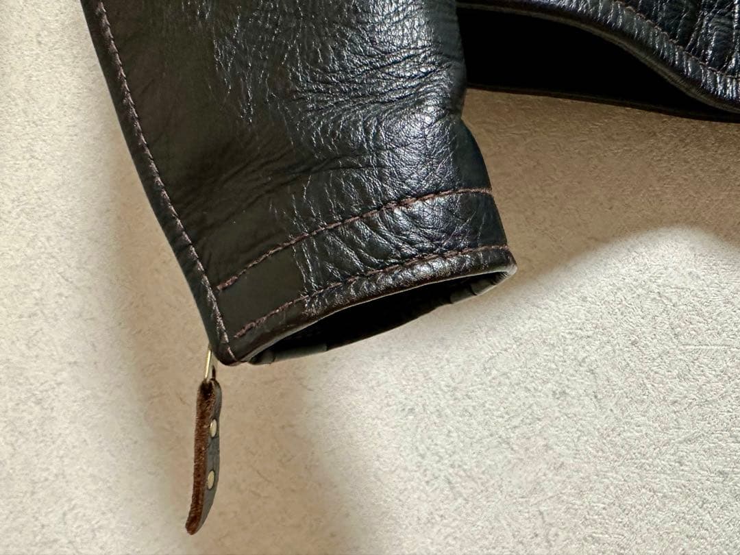 STANDARD MOTORCYCLE LEATHERS 38 茶芯ブラック