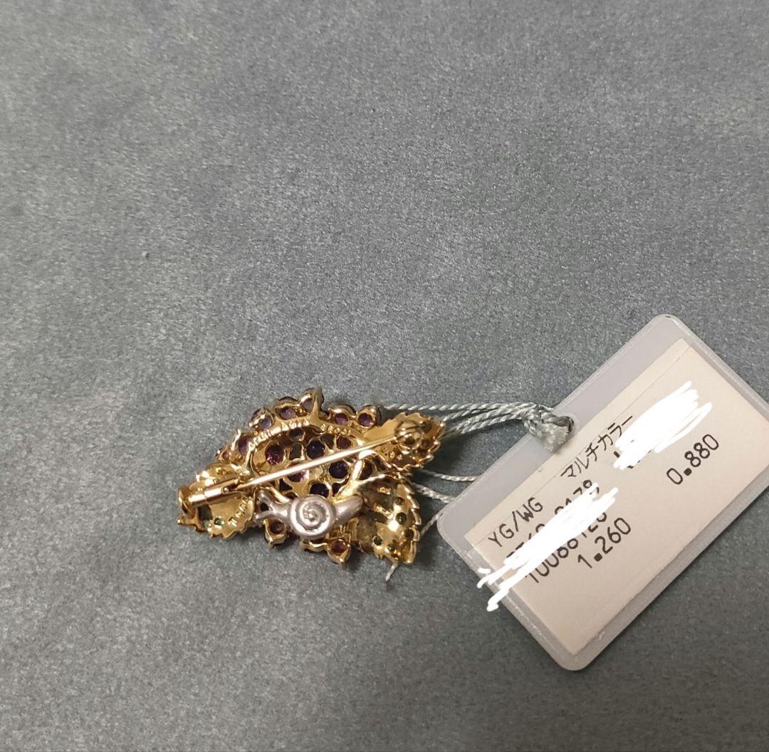 K18YGWG マルチカラー　ブローチ　新品未使用