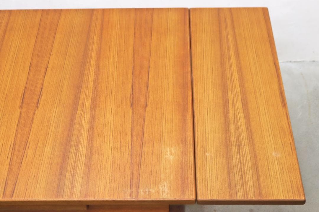 ヴィンテージ チーク材 エクステンション ダイニングテーブル ドローリーフ