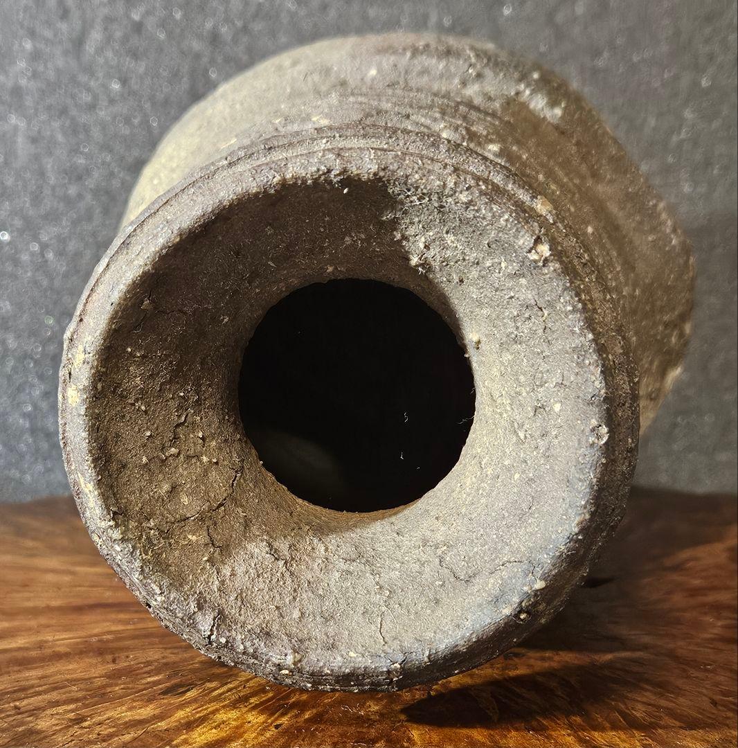 江戸時代　古信楽　檜垣文様　壺　花入れ　花生け　茶道具　茶器　古陶磁器　オブジェ