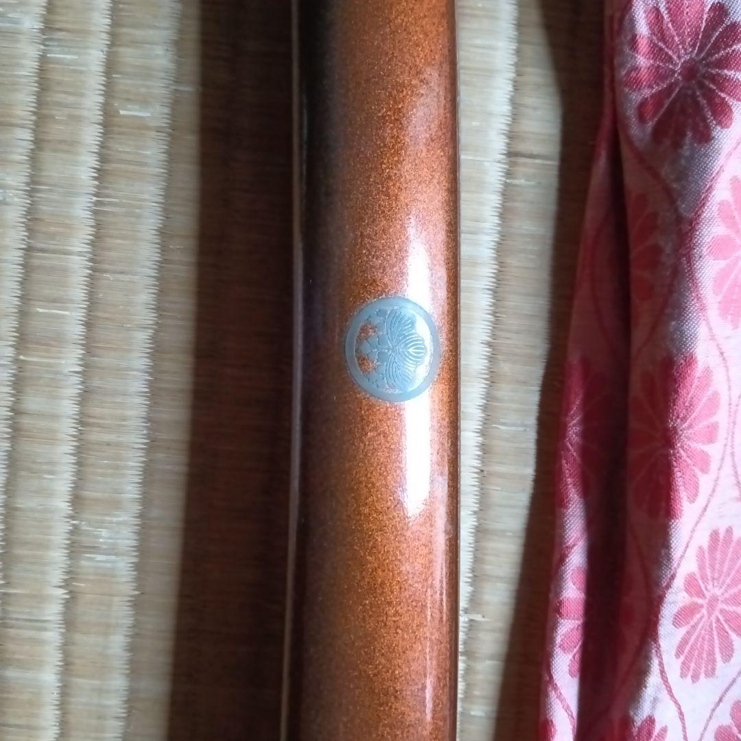 高級模擬家紋入伝統的な鞘付き古いレトロアンティーク袋付ヴィンテージ飾り置物