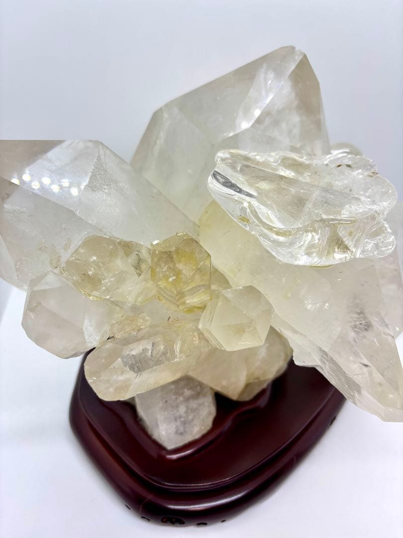 #伝統工芸士　保山作　水晶彫刻 布袋像 台座付き