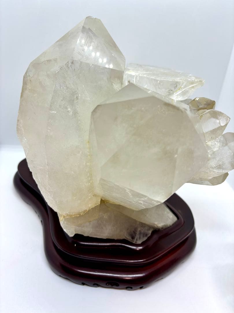 #伝統工芸士　保山作　水晶彫刻 布袋像 台座付き