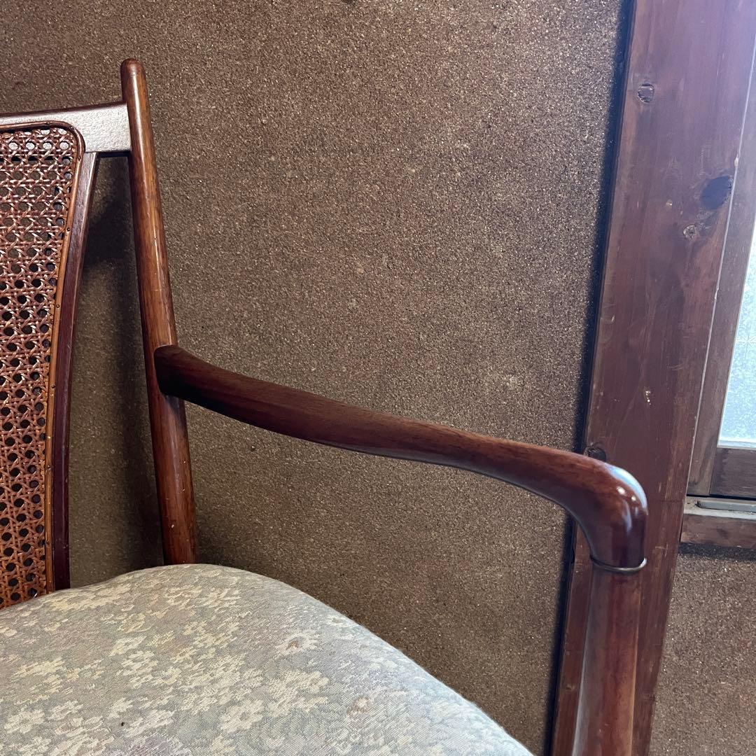 マルニ木工 籐張り ラウンジチェア 昭和レトロ